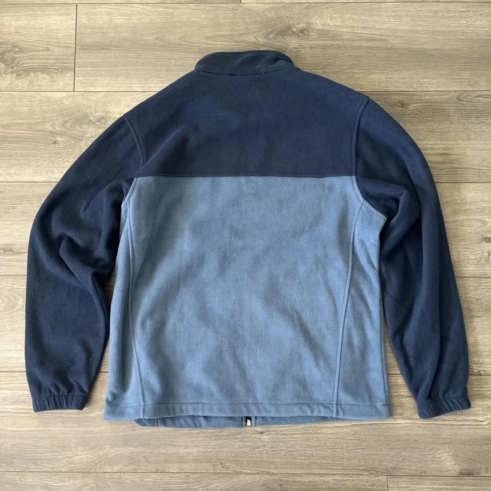 Columbia Full Zip Fleece Jacket Mens L 2-Tone Blue